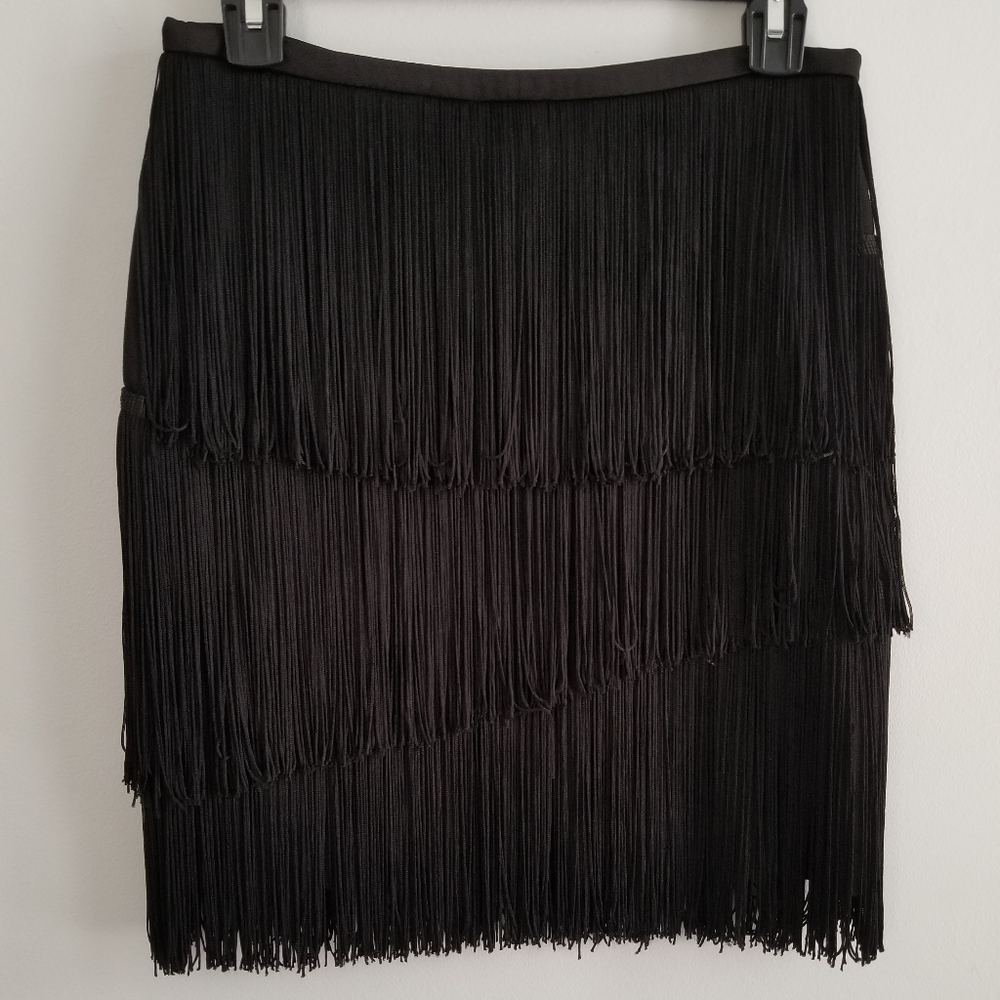 Jules & Leopold Black Fringe NYE Skirt - Picture 2 of 3